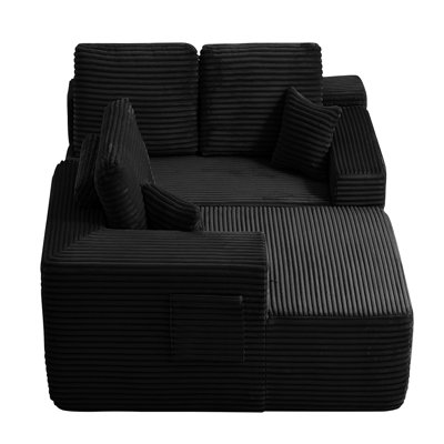 Left L Shaped Sectional Couch (Black)