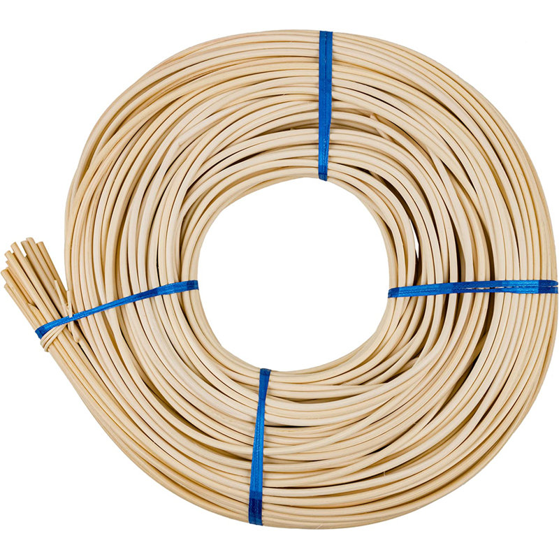 #6-4 mm Round Reed | 1 Pound Coil | Rattan Reed for Basket Weaving and Wicker Furniture Making