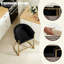 Tabouret de bar à hauteur de comptoir avec tabouret de bar et dossier, base en velours noir et métal doré-109318050-112666110