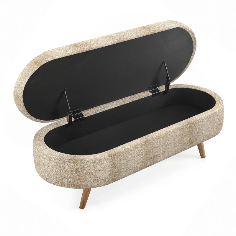 Banc de rangement rembourré 2 places Maly, Brun