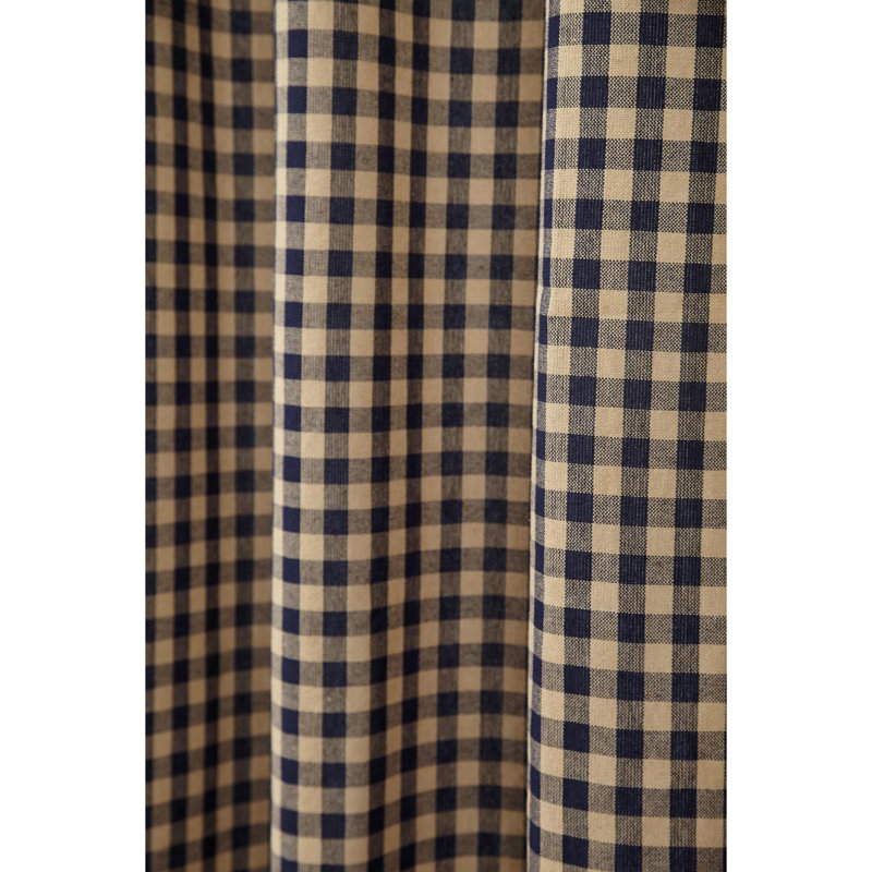 Navy Star 100% Cotton Room Darkening Curtain Panel Pair, 40" W x 84" L, Navy/Natural