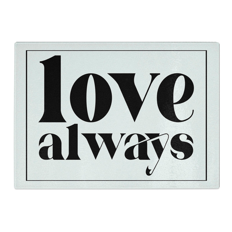 Love Always Typography Chopping Board, 20cm W x 28.5cm L