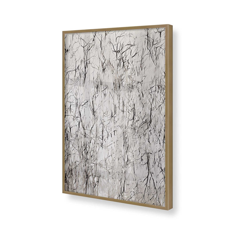 Winter's Lace II, Single Picture Frame Brushed Gold, 21.25" H x 17.25" W