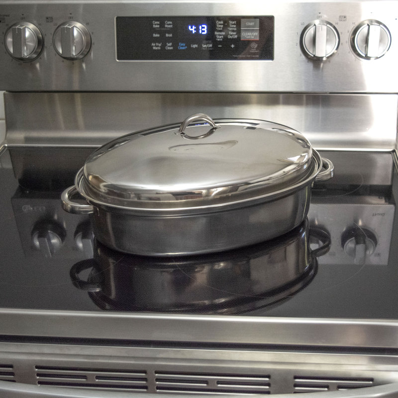 Stainless Steel Oval and Rectangular Roasting Set with Lids