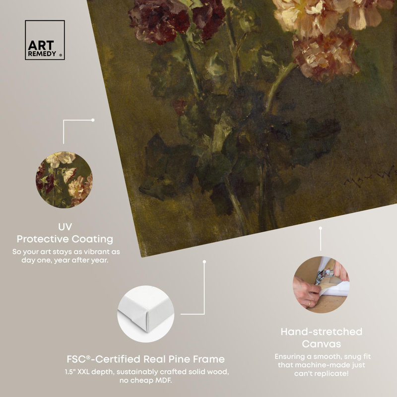 Art mural Max Weyl - Hollyhocks, Toile tendue, H 15 po x l 10 po