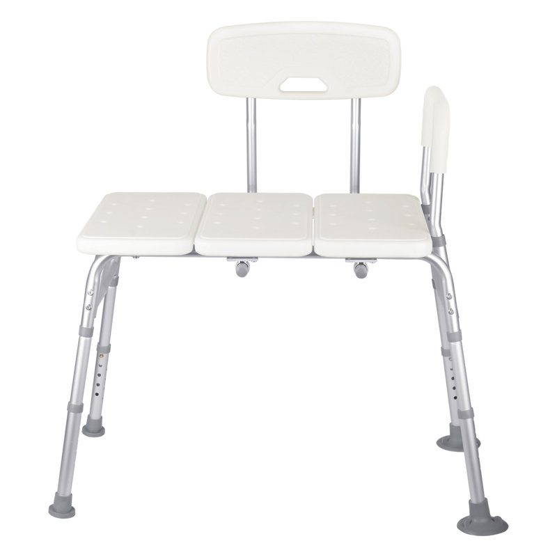 Banc de douche allongé avec accoudoirs pour personnes âgées