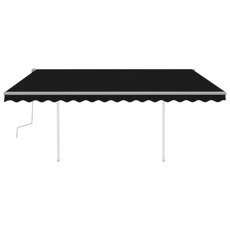 Auvent rétractable avec manivelle et poteaux pare-soleil VidaXL, Anthracite / gris uni