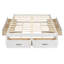 Lit plateforme double avec 6 tiroirs de rangement, blanc antique-174898055-174898058