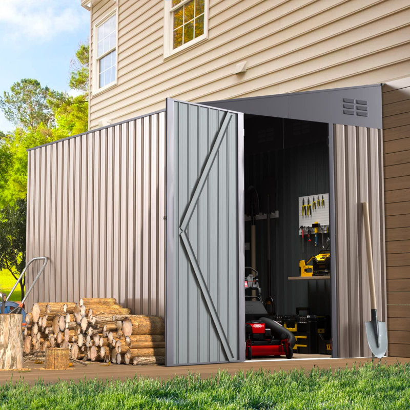 Rangement d'extérieur Lean To Storage, Gris