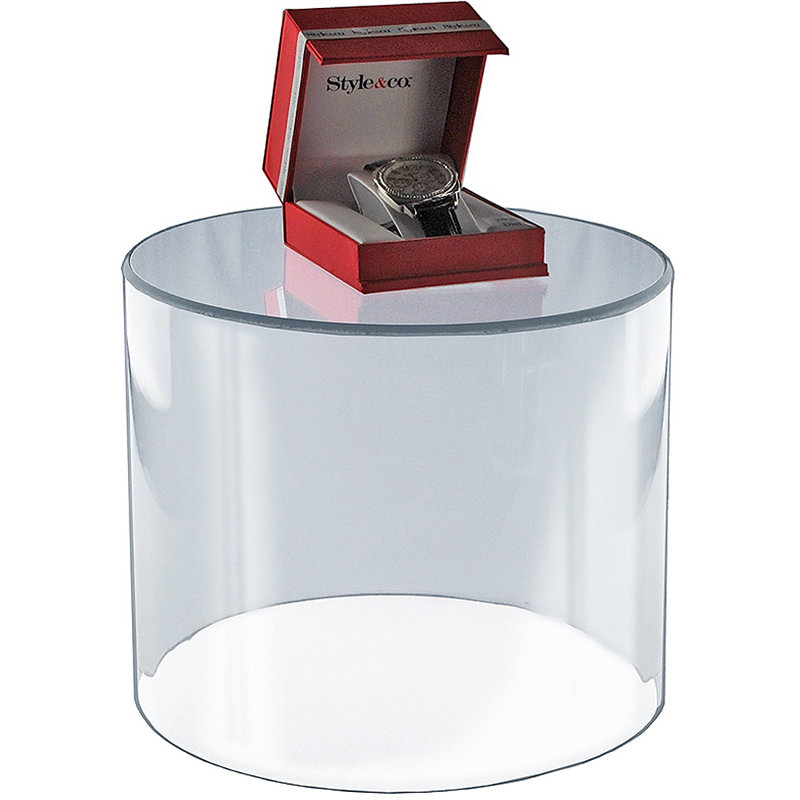  Présentoir cylindrique transparent en acrylique, contenant rond en plastique et colonne montante, l 10 po x H 10 po