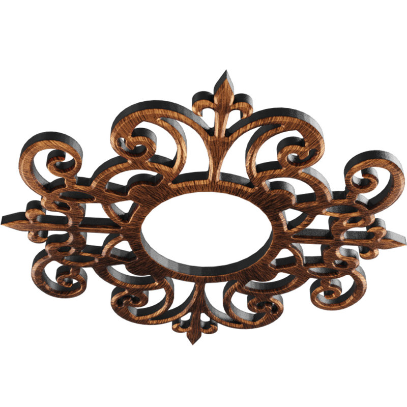 Médaillon de plafond en PVC de qualité architecturale Dijon, Cuivre antique, H 30 po x l 30 po x P 1 po