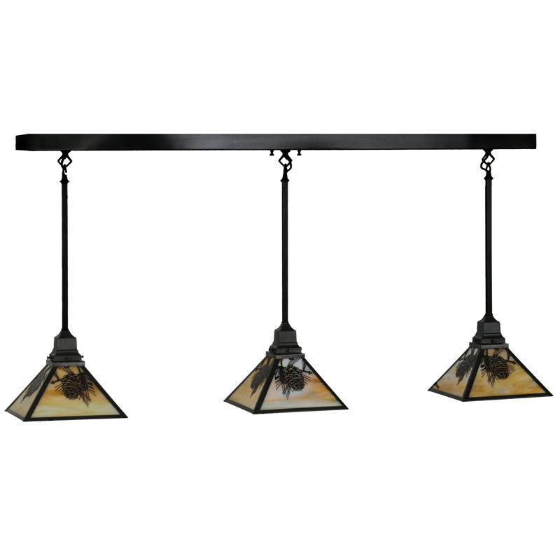Luminaire suspendu linéaire à 3 lumières pour table de billard Winter Pine