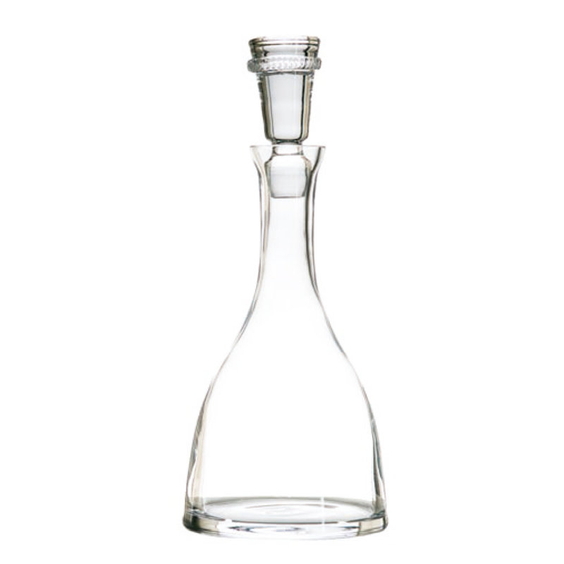 Curved Crystal Glass Decanter with Decorative Stopper