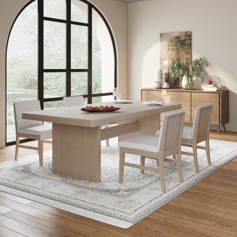 Jeraldy Trestle Dining Set, 5 Pieces: Table, 4 Chairs, Black