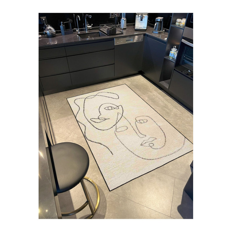 Tapis lavable à motif de face, Tapis de couloir 3 pi 3 po x 6 pi 7 po inclus