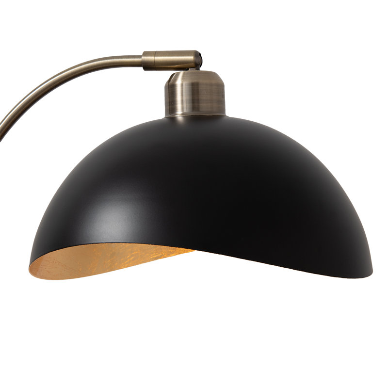 Luna Bella Mini Accent Table Lamp - Weathered Brass, Matte Black, Black Marble Base, Dimmer Switch