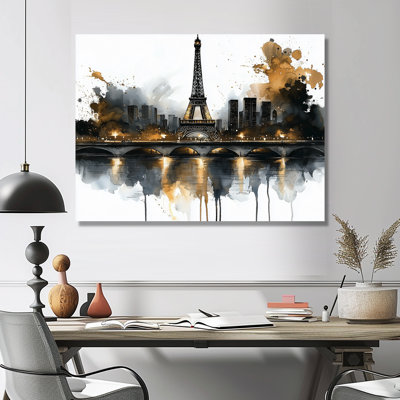 Abstrait Paris Eiffel Twilight Tower I - reproduction d'art traditionnelle en métal, art mural en métal France