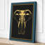 Golden Elephant Face Art Deco - Wrapped Canvas-1828475422-1828475416