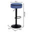 Tabouret de bar à hauteur réglable en lin bleu 2 - pivotant à 360 ° et rangement pour chaise de salle à manger