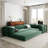 Boneless 116'' L-Shaped Modular Corduroy Sofa Bed, Convertible Sleeper Compression Sofa for Living Rooms-114222640