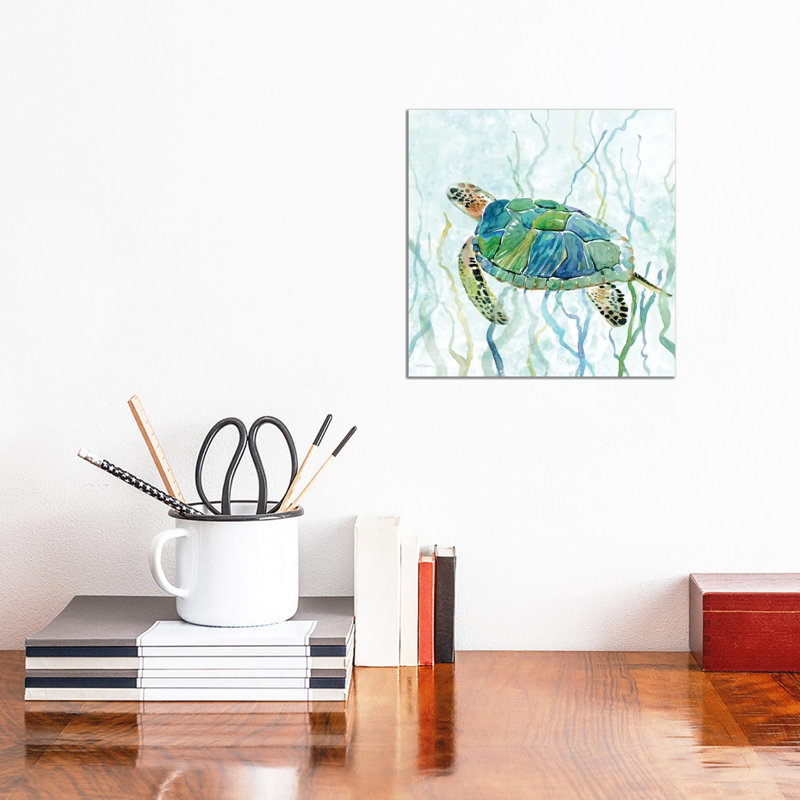 Sea Turtle Swim II by Carol Robinson - Print on Canvas, 45.72 cm H x 45.72 cm W, No Frame