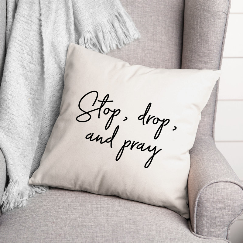 Black And White Typography Collection Throw Pillow