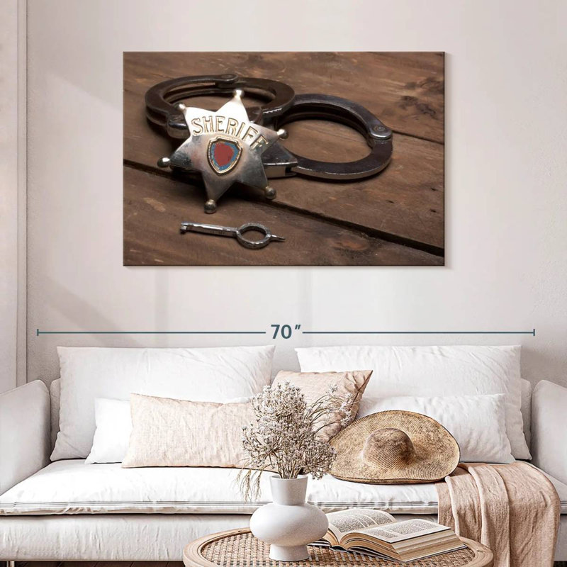 Lelar Sheriff Badge And Cuffs, 30" H x 45" W