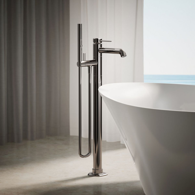 Occasion Floor-Mount Bath Filler Trim With Handshower
