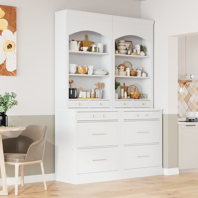 [Assembly Video Provided] TOPMAX Modern 83.7Inch High Kitchen Pantry, White