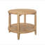 Table de bout ronde en bois avec tablette inférieure