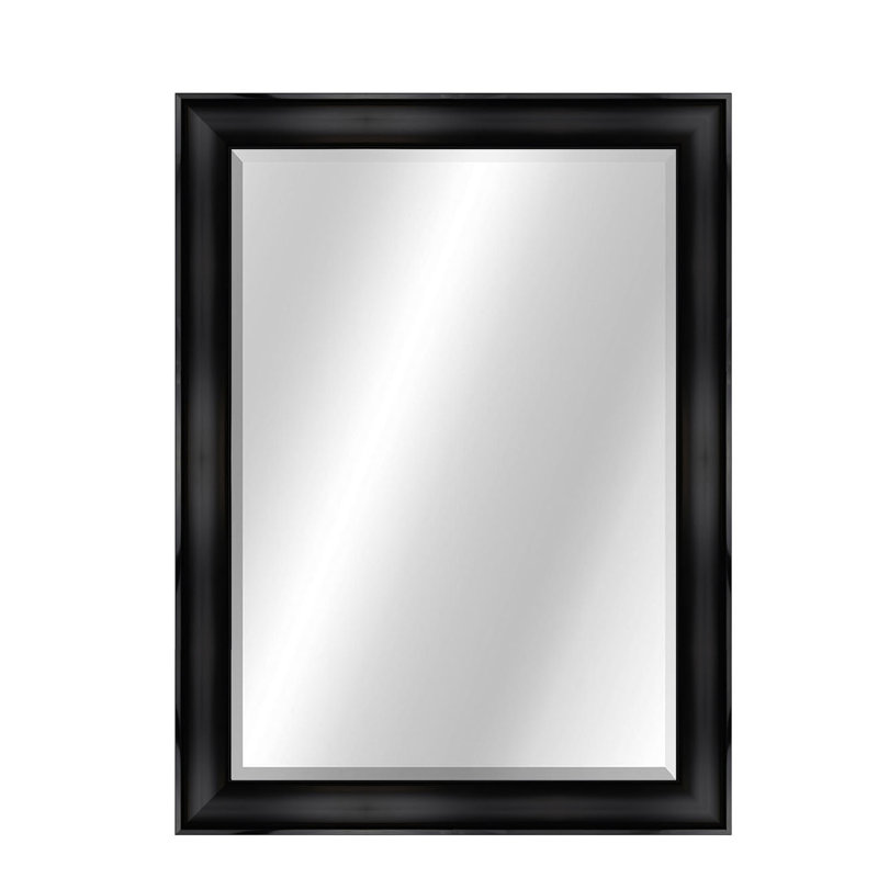 Metropolis Flat Beveled Mirror, 34" x 28", Matte Black