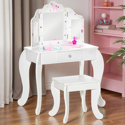 Beautiful White Wooden Birthday Decor Set for Parties Room Decoration, Dressing Table