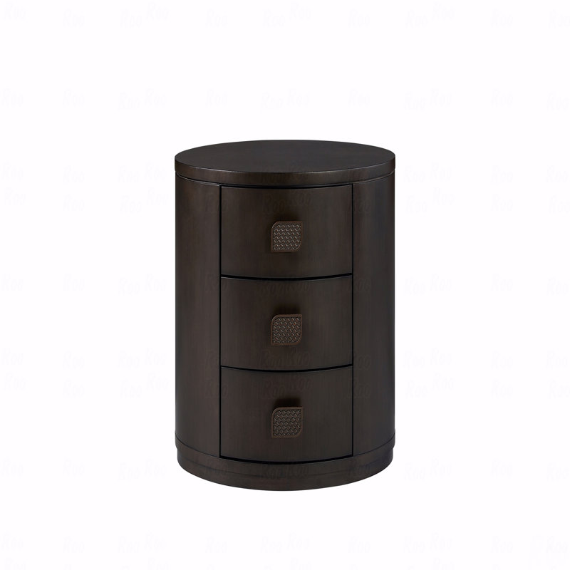 Table de chevet ovale 3 tiroirs