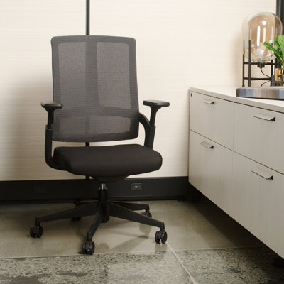Orbit Plastic Ergonomic Task Chair with Plush Seat Pad, Cooling Mesh Back, Adjustable Armrest