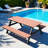 Outdoor HDPE Picnic Table Benches Set , Rectangle Patio Dining Table Bench Set, Anti-Rust Long Life Span-1380415377