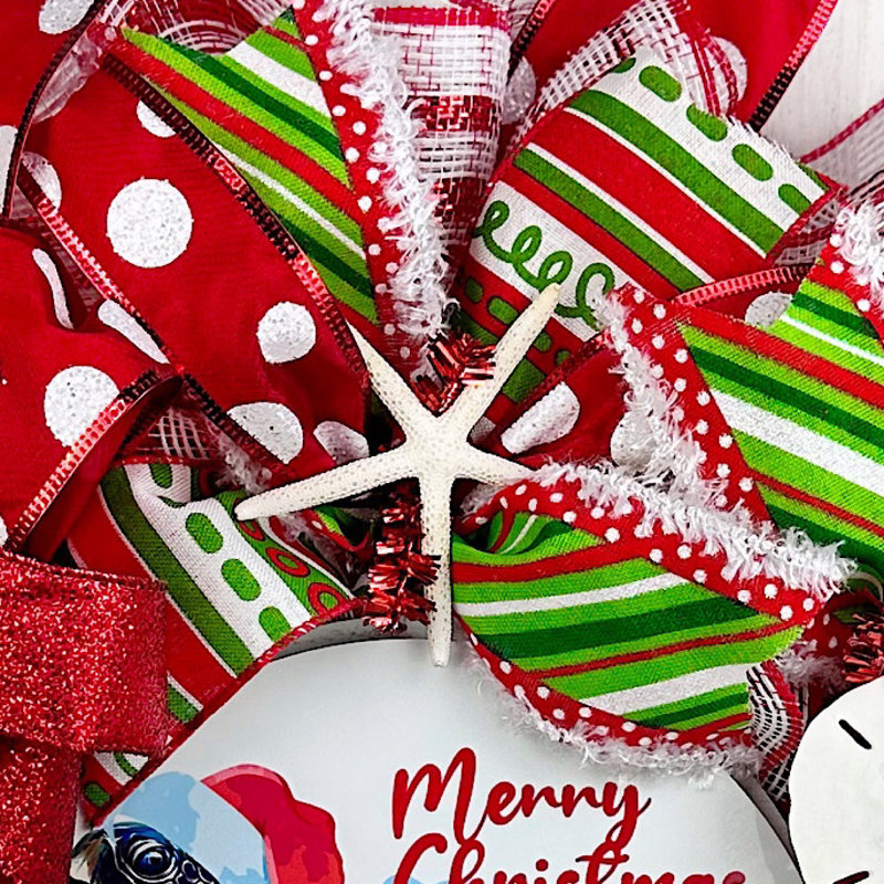 Couronne en maille 20 po Coastal Christmas