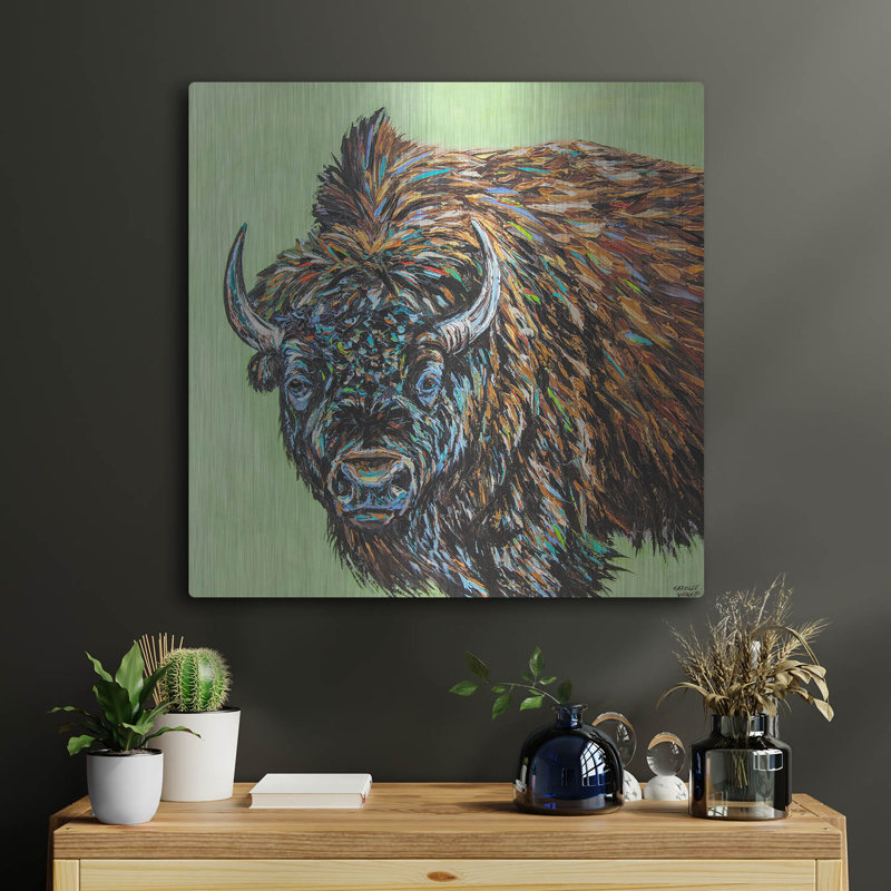 «A Large Bison» par Carolee Vitaletti, H 24 po x l 24 po