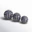Halcott Set of 3 Ceramic Orbs - 4", 5", 6" Set of Blue and White Checkered Decorative Round Table Orbs for Home or Office Decor, Stylish Gift Idea