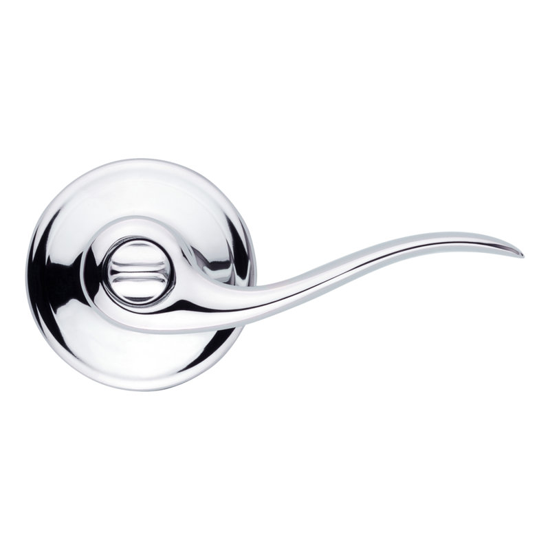 Tustin Keyed Entry Lever featuring SmartKey Security, Polished Chrome