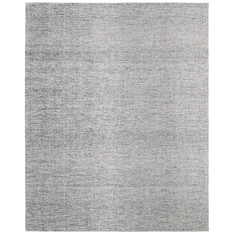 Freemont Hand Tufted Wool Abstract Area Rug in Light Gray/Ivory, Rectangle 2' x 3'