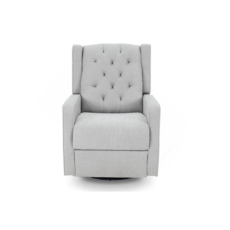 Seleana Upholstered Swivel Recliner, Light Gray