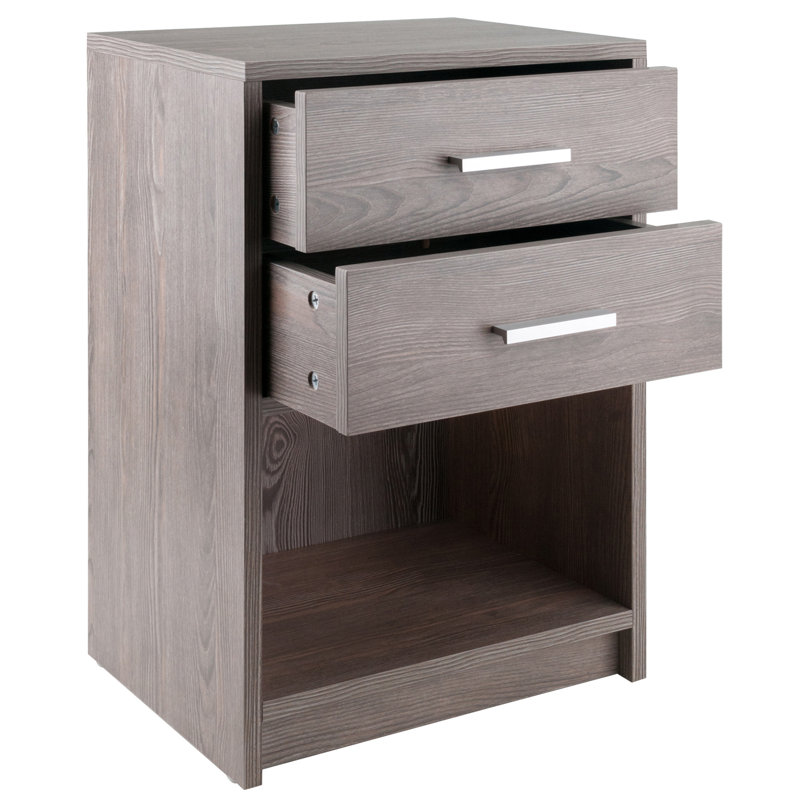Crass 2 - Drawer End Table, Ash Gray