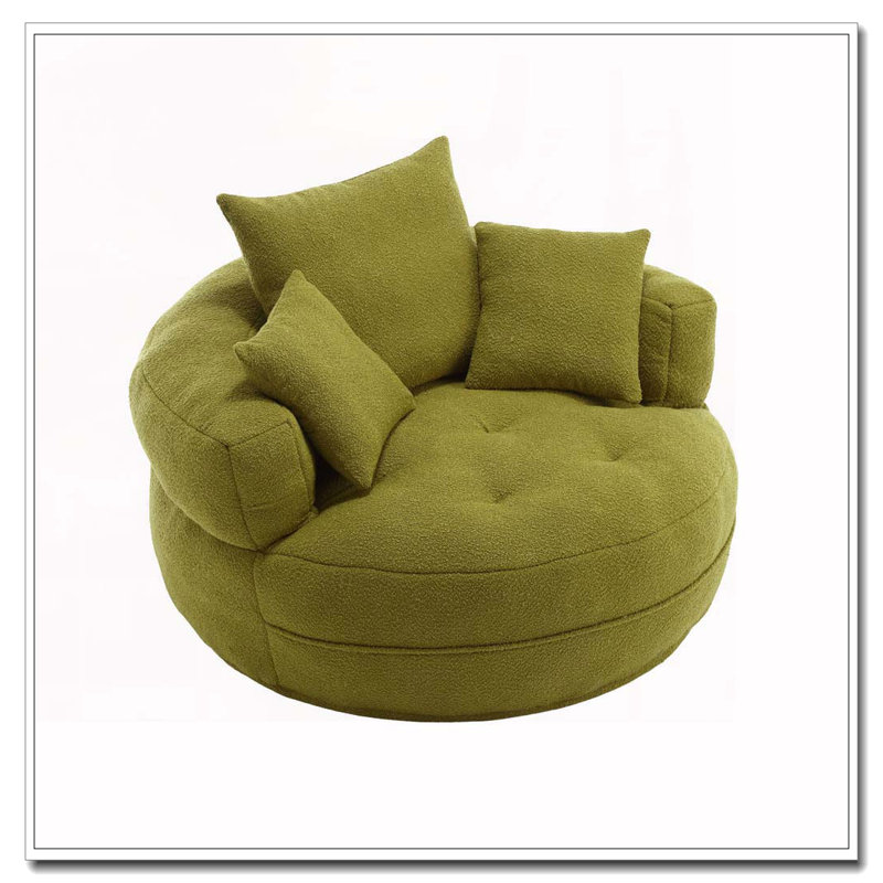 Fauteuil Boucle rembourré, sans assemblage, Vert olive