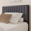 Single/Double Metal Platform Bed Frame With Upholstered Headboard And Footboard, No Box Spring Needed, Grey/Beige-282826323-275692834