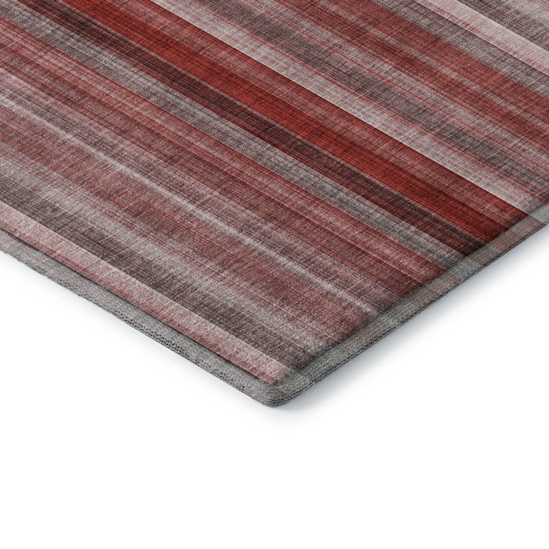 Tapis rouge Cerrito AMF543 lavable à la machine de qualité supérieure, Rectangulaire 3 pi x 5 pi