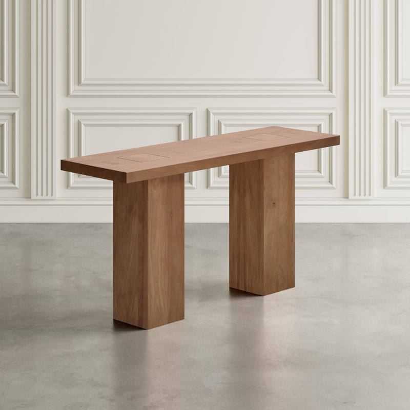 Canapé console à double piédestal en bois massif 58 po Jayveion