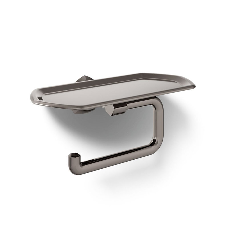 Occasion Toilet Paper Holder With Tray, Vibrant Titanium