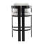 Tabouret de comptoir d'extérieur en aluminium, chaise de bar, structure noire avec coussin gris, ensemble de 4