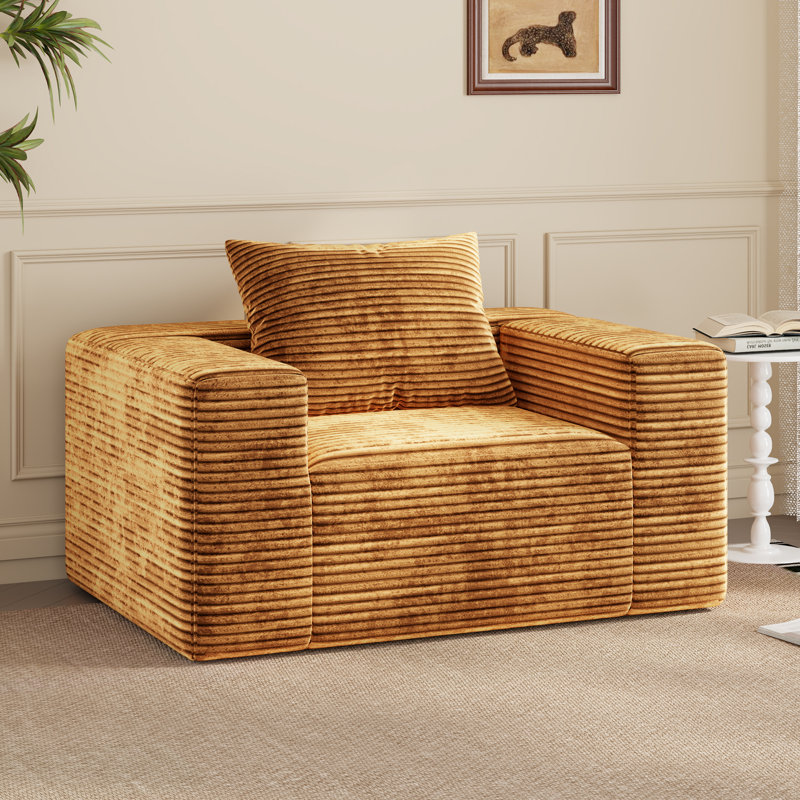 Fauteuils à billes confortables, canapé en mousse de polyester, brun jaune chic, parfait pour les salons
