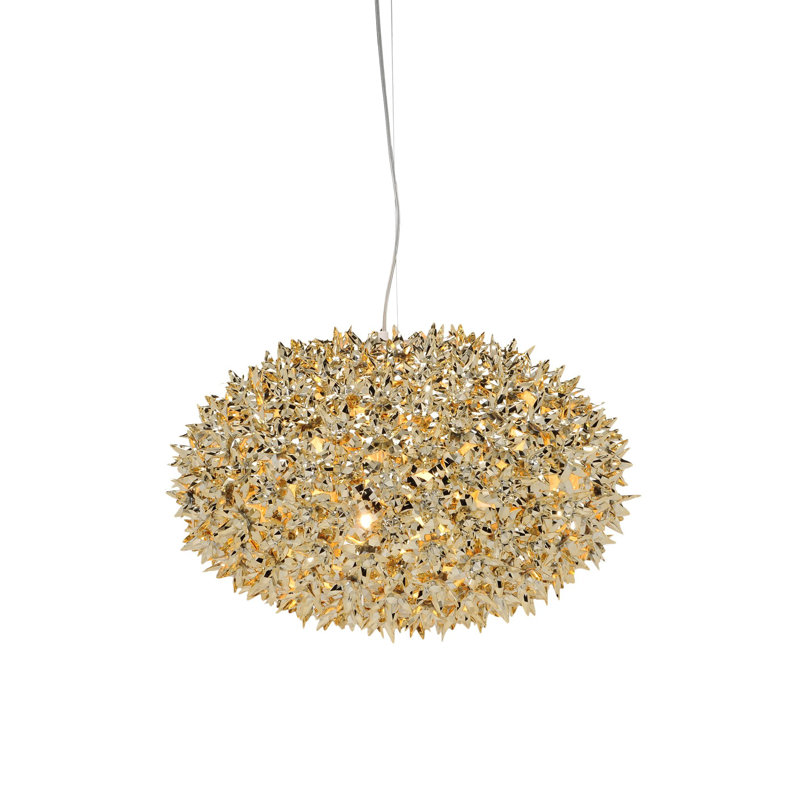 Luminaire suspendu métallique Bloom, Or, Moyen